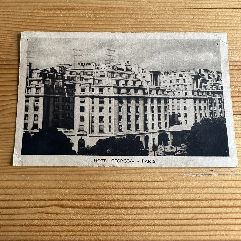 Vintage 1937 Hotel George-V Paris Postcard Radiogravure Breger Freres Postmarked